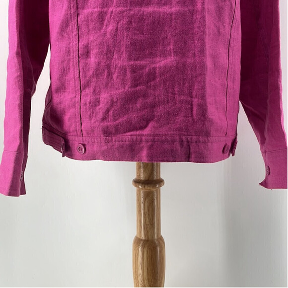 Relativity Barbie pink linen jacket light weight vacation coastal  sz sm - Picture 9 of 10